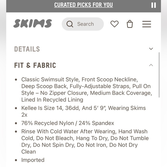 NWT Skims Swim - Picture 6 of 9